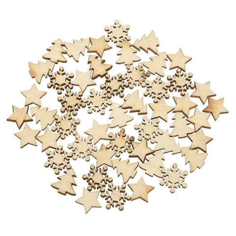 50Pcs/lot Wooden DIY Christmas Tree Hanging Ornaments Pendant Gifts Xmas Tree Snowflakes Table Bottle DIY Decoration